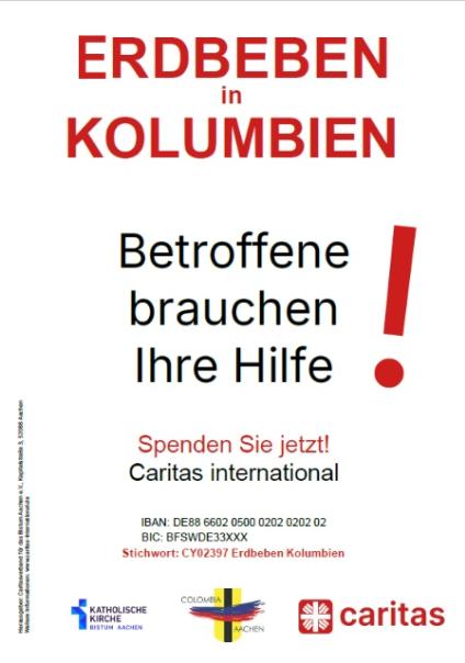 Erdbeben Plakat (c) Bistum Aachen