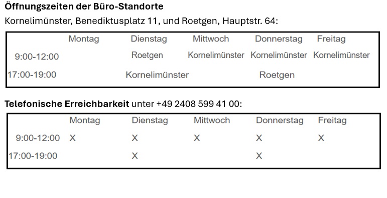 Pfarrbüro Öffnungszeiten (c) GdG