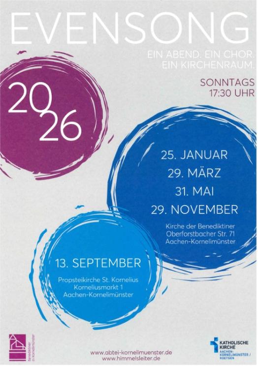 Evensong26 Plakat (c) Pastoraler Raum AC-Kor/Roe