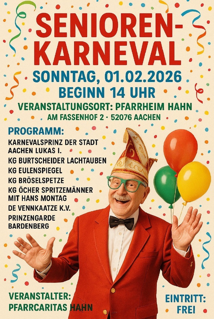 HAHN_Karneval 26_Plakat (c) Pfarrcaritas Hahn