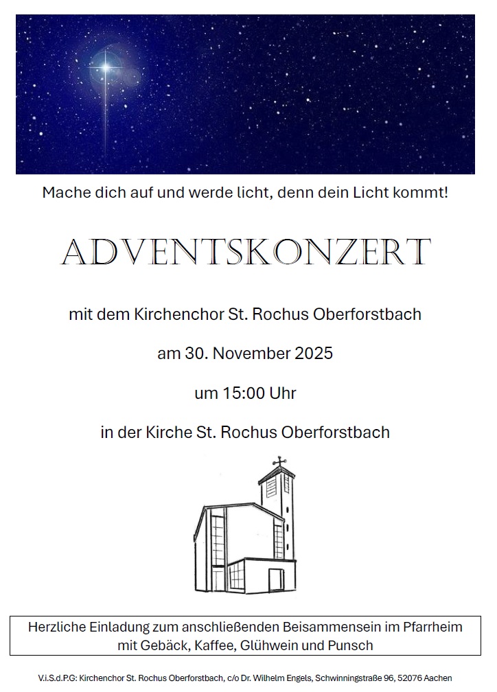 OBACH_Adventskonzert Plakat (c) St. Rochus/Oberforstbach OBACH_Adventskonzert Plakat (c) St. Rochus/Oberforstbach