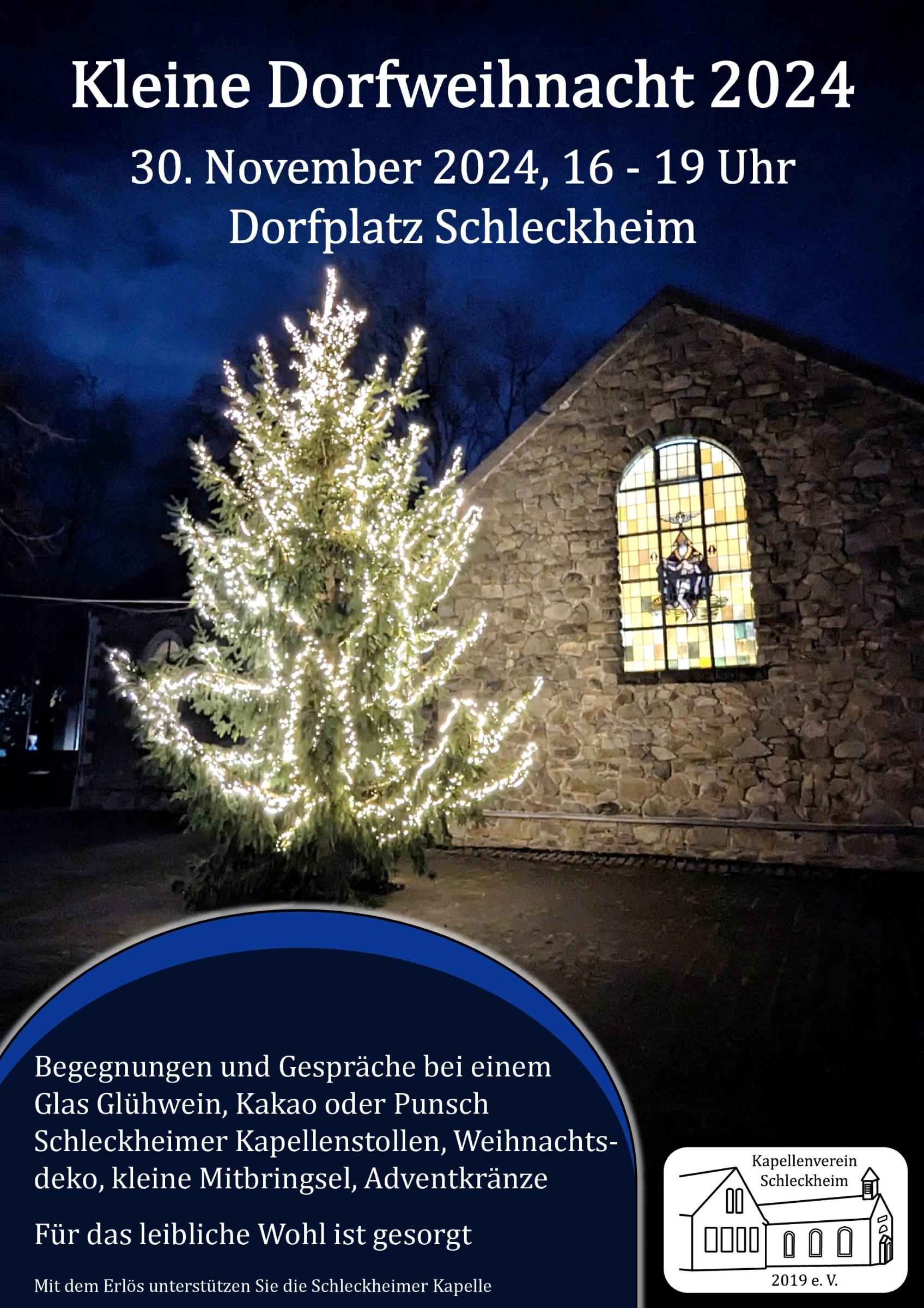 Plakat Dorfweihnacht 2024 (002) (c) Kapellenverein Schleckheim 2019 e.V.