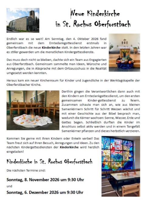kinderkirche Oberforstbach (c) Ch. Engels kinderkirche Oberforstbach (c) Ch. Engels